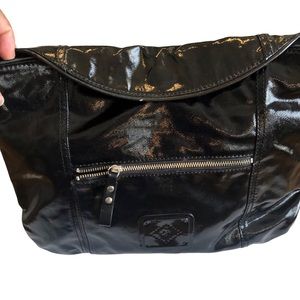 DONALD J PLINER Black Patent Leather Purse Shoulder Bag